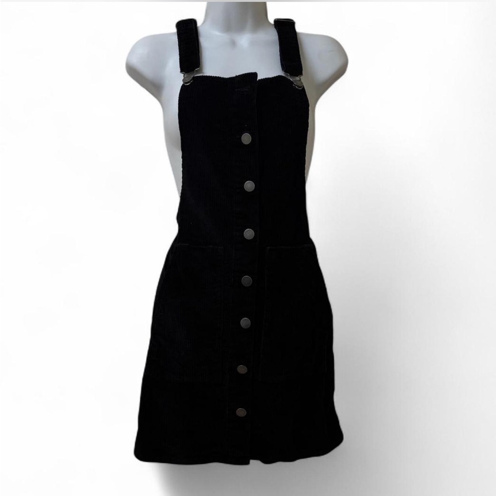 Y2K Goth Corduroy Black Mini Dress, Goth Dress, Y2K Grunge Dress, Baddie Dress